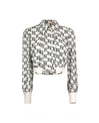 Shirt in viscose georgette with logo print