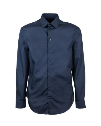 Camicia blu classica collo italiano