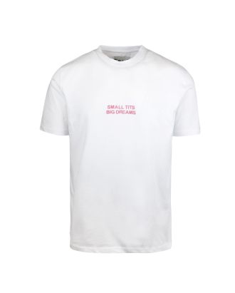 T-shirt bianca "Small Tits Big Dreams"