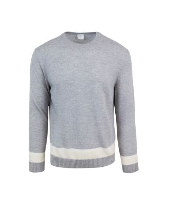 Gray sweater with contrasting bands