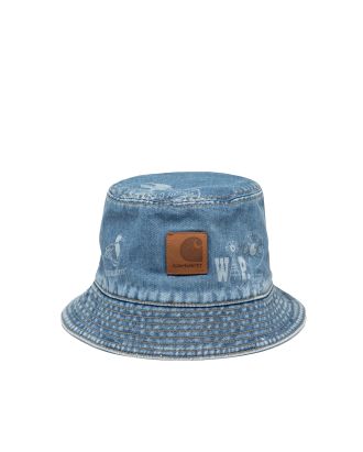 Cappello Stamp Bucket in denim blu