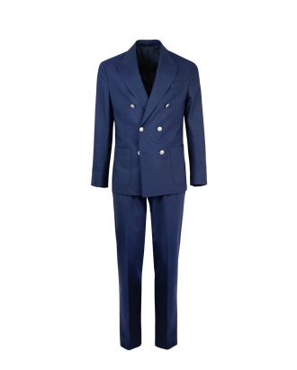 Dark blue double-breasted suit