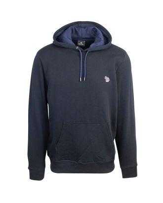 Navy hooded sweatshirt with logo patch