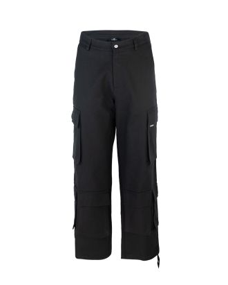 Black baggy cargo trousers