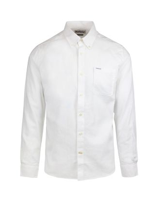 Linen blend button-down shirt