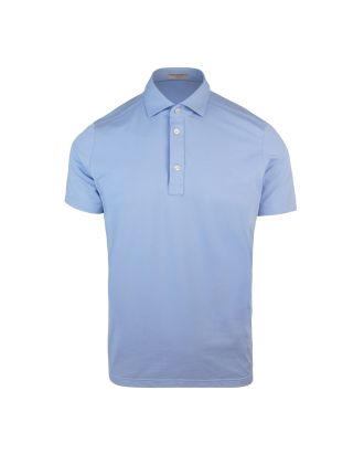 Light blue pique polo shirt