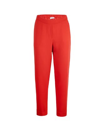 Red tapered trousers
