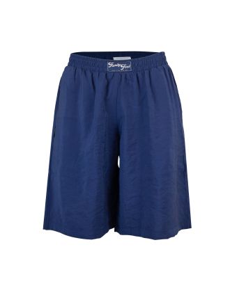 Blue cupro Bermuda shorts