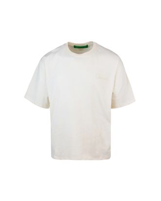 T-shirt basica con ricamo crema