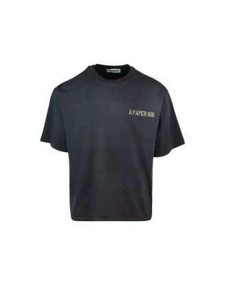 Washed effect T-shirt with logo print