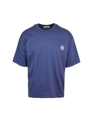 T-shirt blu con stampa