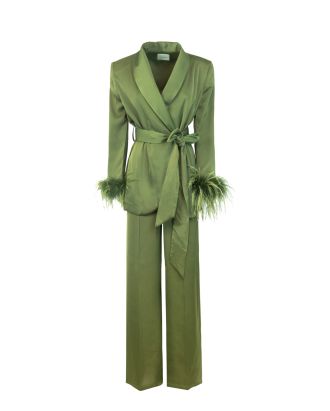 Tailor Ives Verde con piume