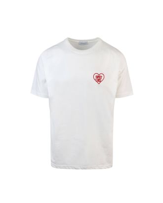 T-shirt Heart ricamo bianca