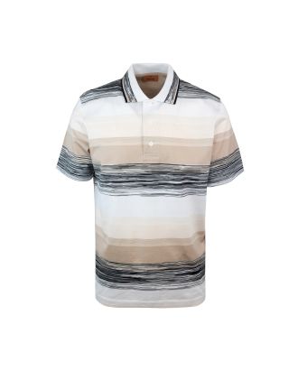 Short-sleeved polo shirt in slub cotton jersey
