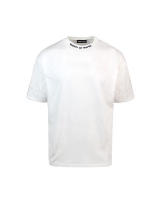 T-shirt white flames