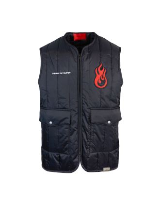 Black vest with patches and logo