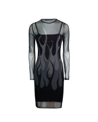 Dress with triple gray tribal flame