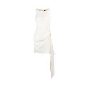Crepe minidress with draping