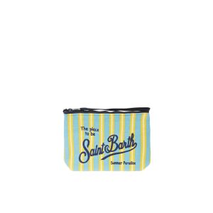 Aline Sponge multicolor striped clutch bag