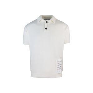Ivory knitted polo shirt