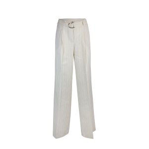 Pinstriped butter trousers