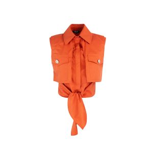 Shirt with red tea knot