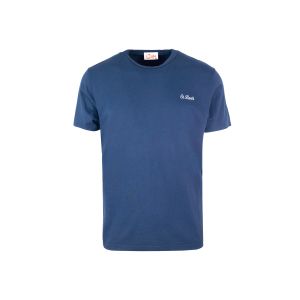 T-shirt Dover blu con ricamo logo