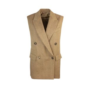 Eliche double-breasted linen waistcoat