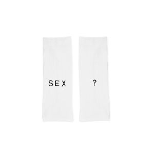 Calzini bianchi con ricamo "Sex"