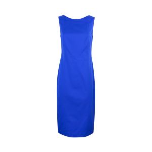 Cornflower blue leaf sheath dress