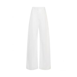 Pantalone oversize in cotone lavato bianco ottico