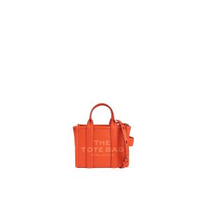 The Leather Mini Tote Bag Electric Orange