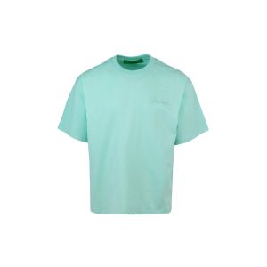 T-shirt basica con ricamo verde acqua