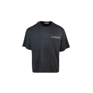 Washed effect T-shirt with logo print