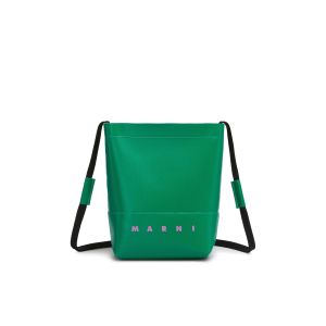 Green shoulder bag with logo