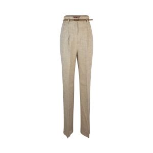 Herringbone linen trousers