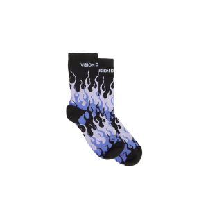 Socks purple flames
