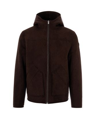 Soft Synthetic Hooded Jacket Black Coffee