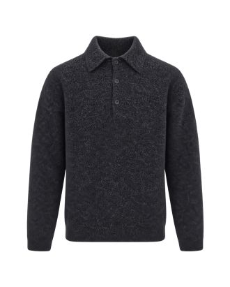 Anthracite Mohair Polo Sweater