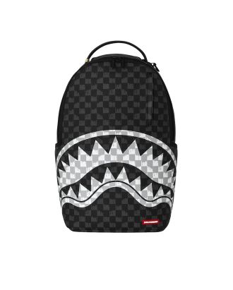 Black And White Drip Check Shark Backpack