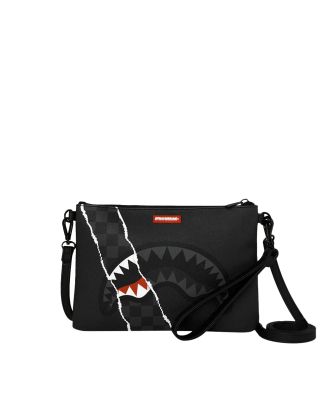 Center Rip Revealing Gray Check Shoulder Bag
