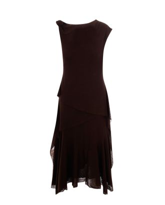 Marl Mesh Draped Demitasse Dress