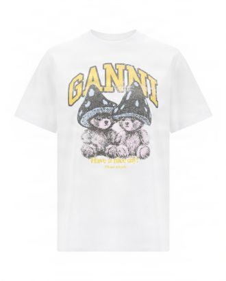 Relaxed Teddy Mushrooms Bright White T-shirt