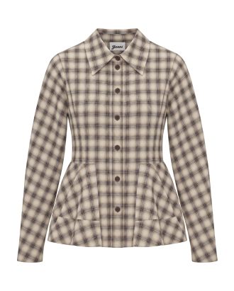 Oyster Gray Peplum Shirt