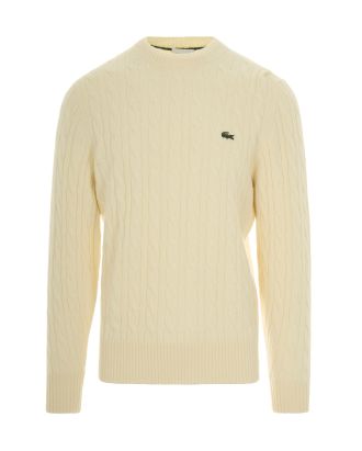 Cream wool cable knit sweater