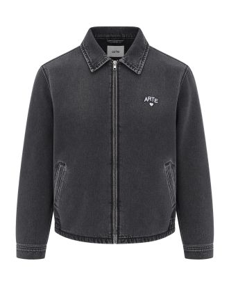 Giubbino Denim Logo Black