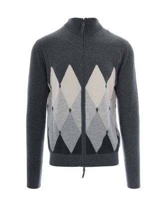 Cardigan Full Zip Derby Grey Charcoal Zinco Fog