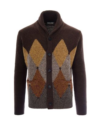 Cardigan Collar Beige Camel Dark Brown
