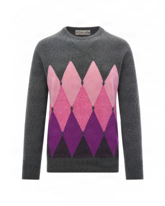 Maglione a Rombi Derby Grey Royal Thistle Viole