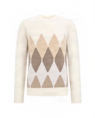 Maglione Rombi White Butter Light Beige Dust